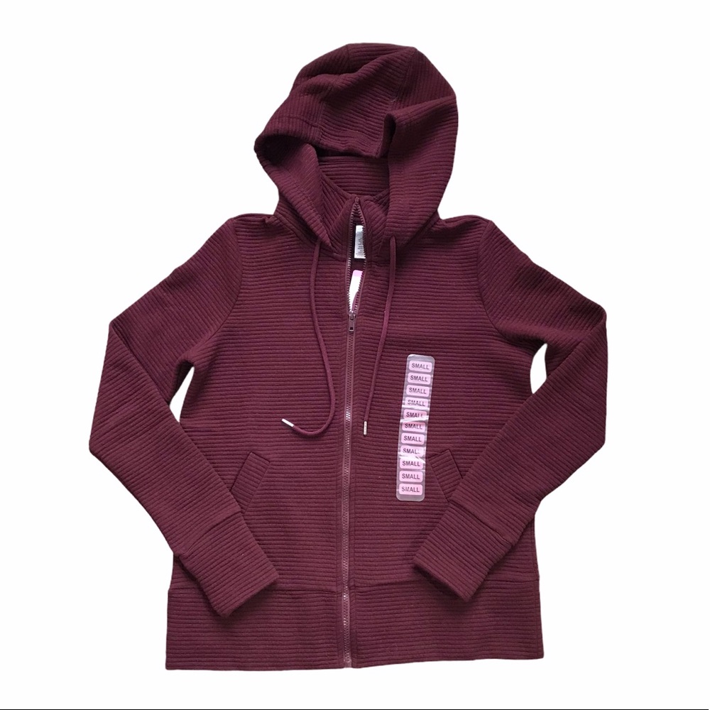 ACTIVE LIFE Women's Ribbed Full Zip Hoodie